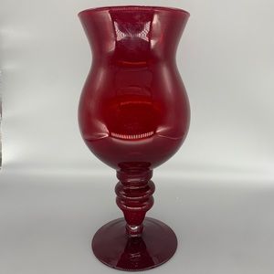 Beautiful Large Ruby Red Vase/Hurricane Glass